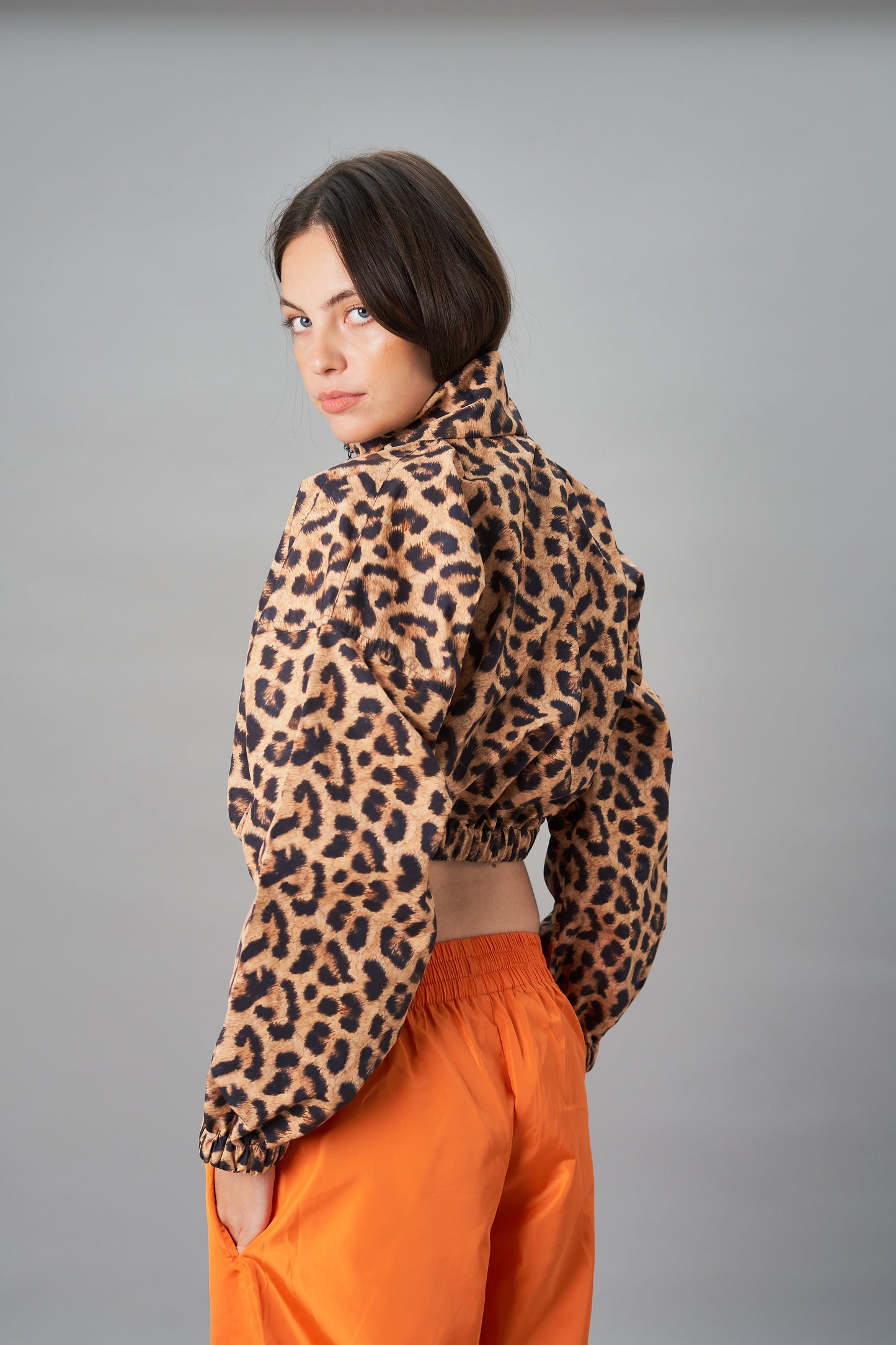 Cheetah Cropped Waterproof Jacket